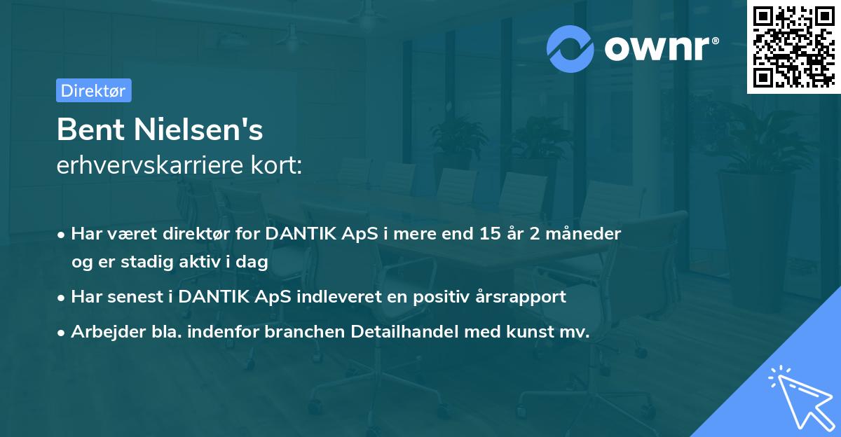 Bent Nielsen's erhvervskarriere kort