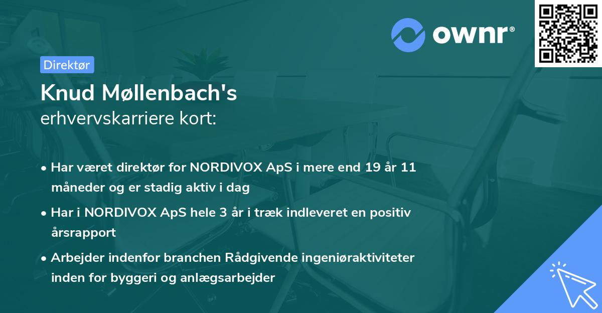 Knud Møllenbach's erhvervskarriere kort