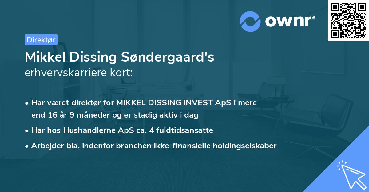 Mikkel Dissing Søndergaard's erhvervskarriere kort