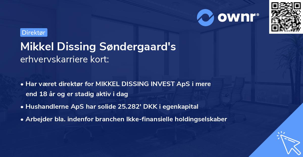 Mikkel Dissing Søndergaard's erhvervskarriere kort