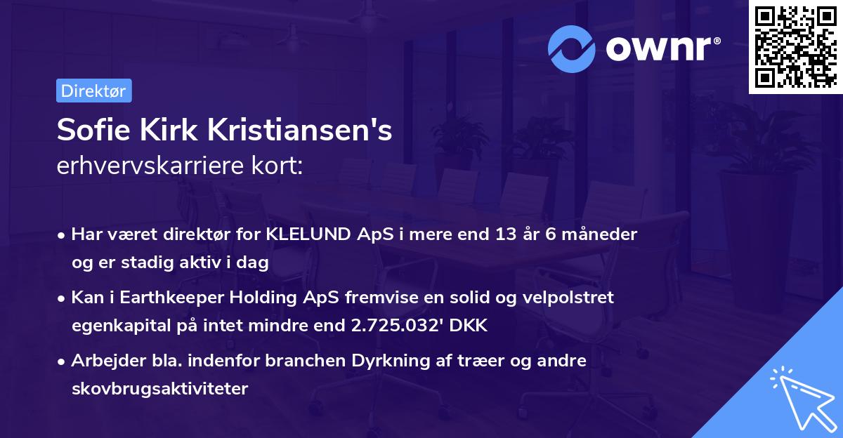 Sofie Kirk Kristiansen's erhvervskarriere kort