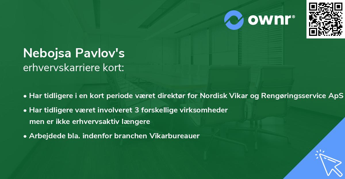 Nebojsa Pavlov's erhvervskarriere kort