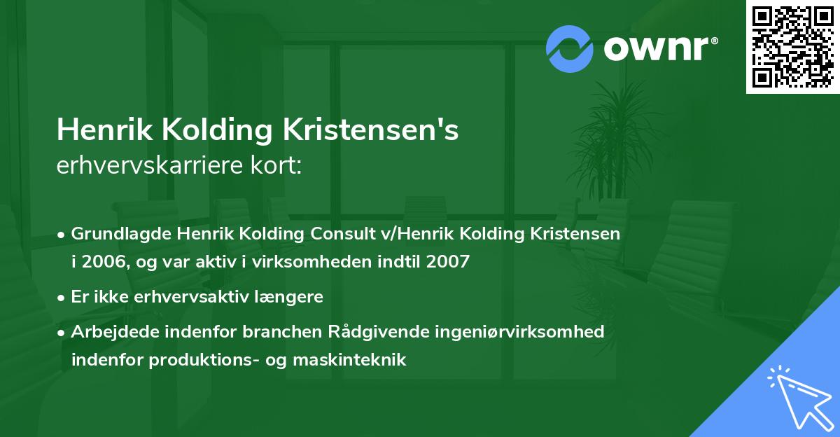 Henrik Kolding Kristensen's erhvervskarriere kort