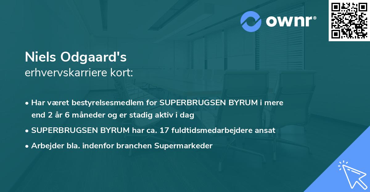 Niels Odgaard's erhvervskarriere kort