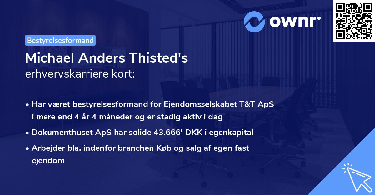 Michael Anders Thisted's erhvervskarriere kort