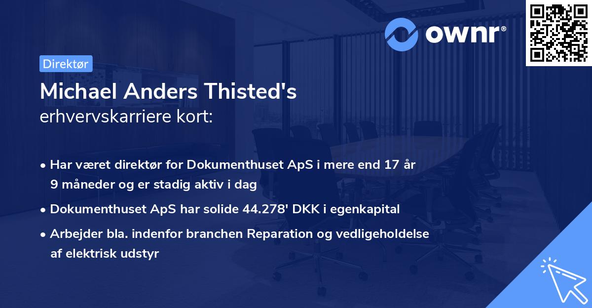 Michael Anders Thisted's erhvervskarriere kort