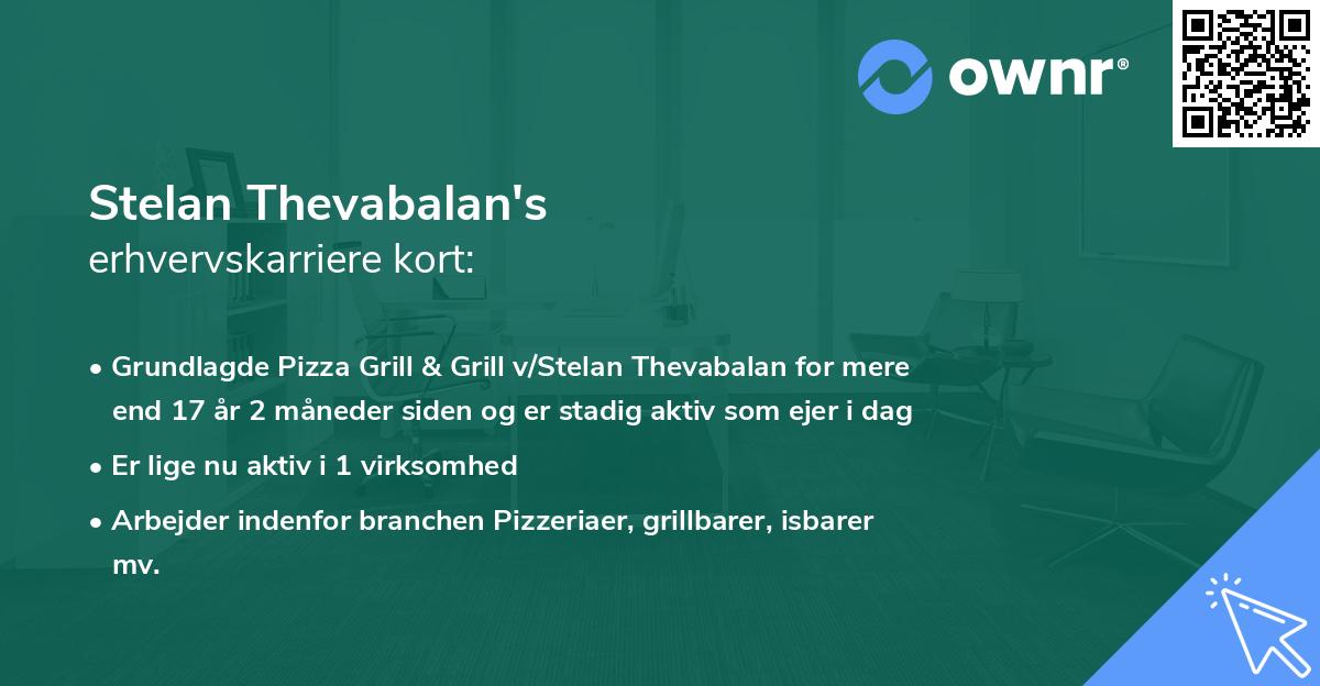 Stelan Thevabalan's erhvervskarriere kort