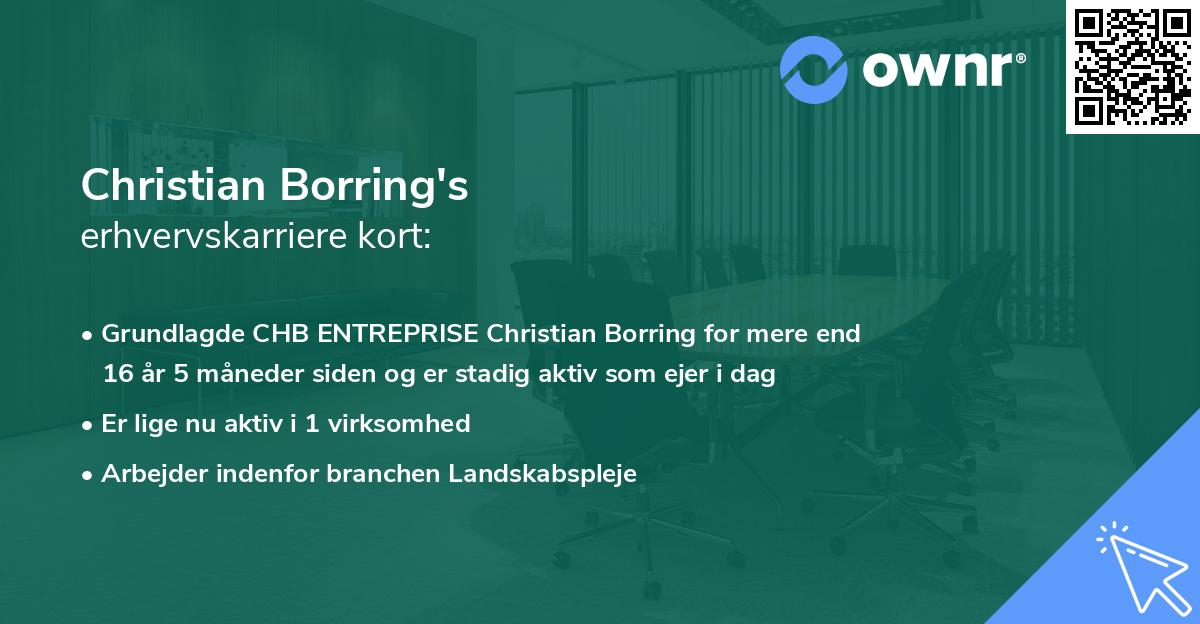 Christian Borring's erhvervskarriere kort