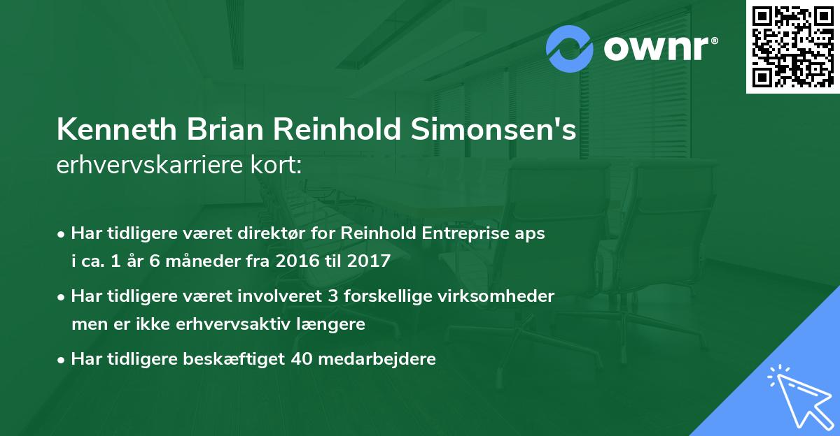 Kenneth Brian Reinhold Simonsen's erhvervskarriere kort