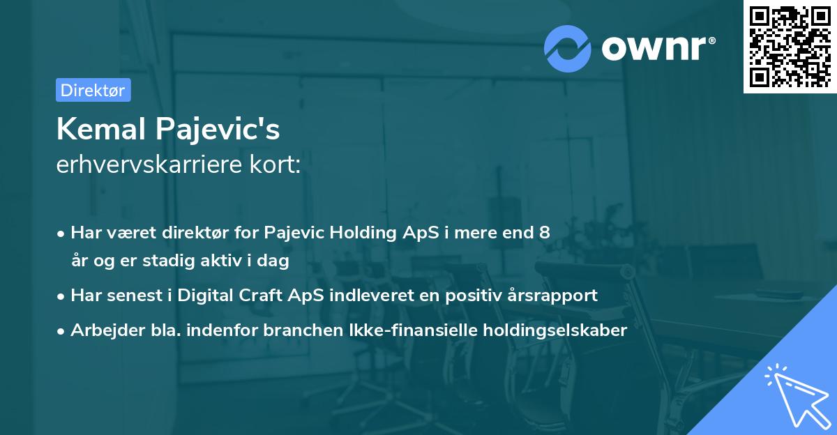 Kemal Pajevic's erhvervskarriere kort