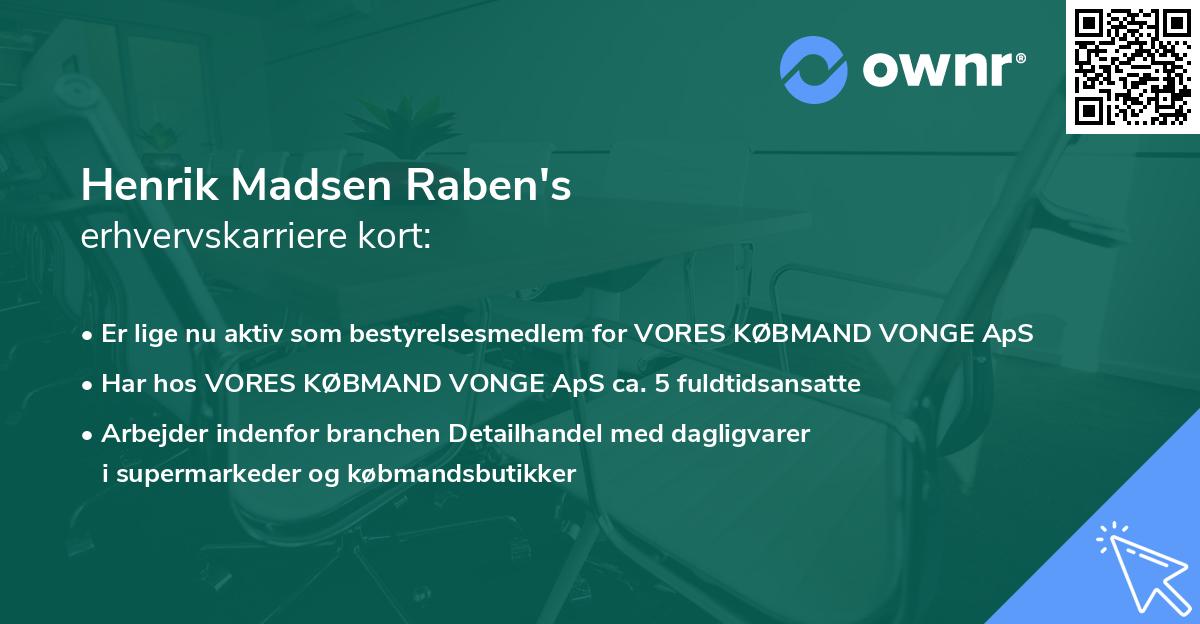 Henrik Madsen Raben's erhvervskarriere kort
