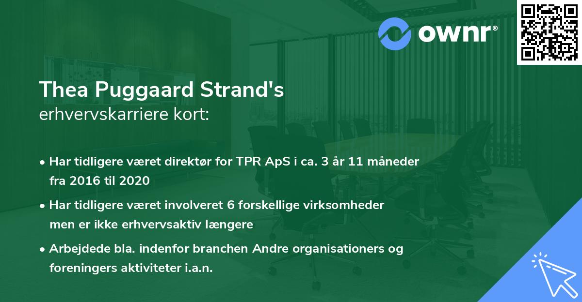 Thea Puggaard Strand's erhvervskarriere kort