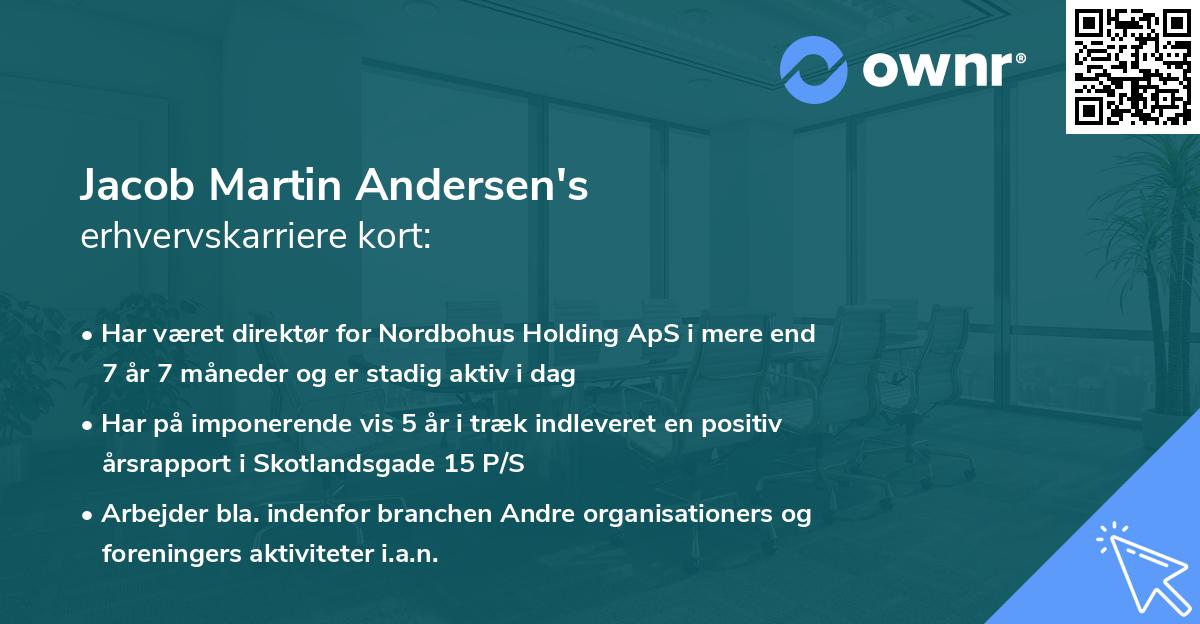 Jacob Martin Andersen's erhvervskarriere kort
