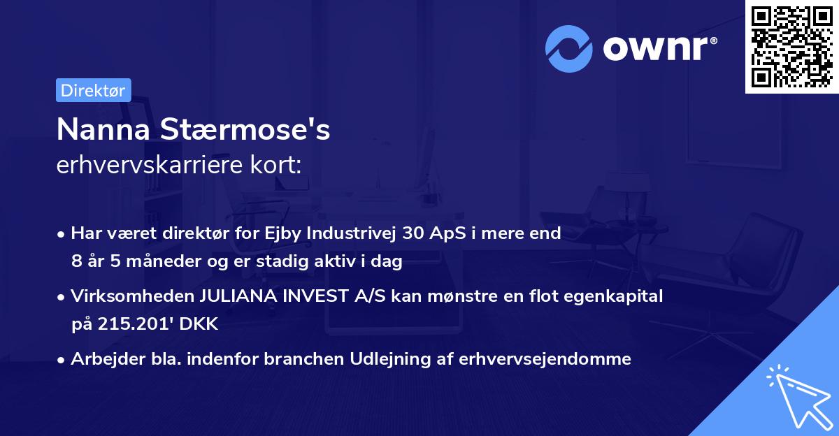 Nanna Stærmose's erhvervskarriere kort