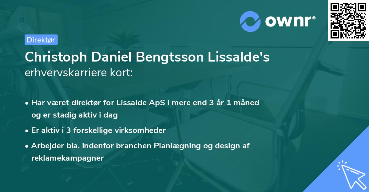 Christoph Daniel Bengtsson Lissalde's erhvervskarriere kort