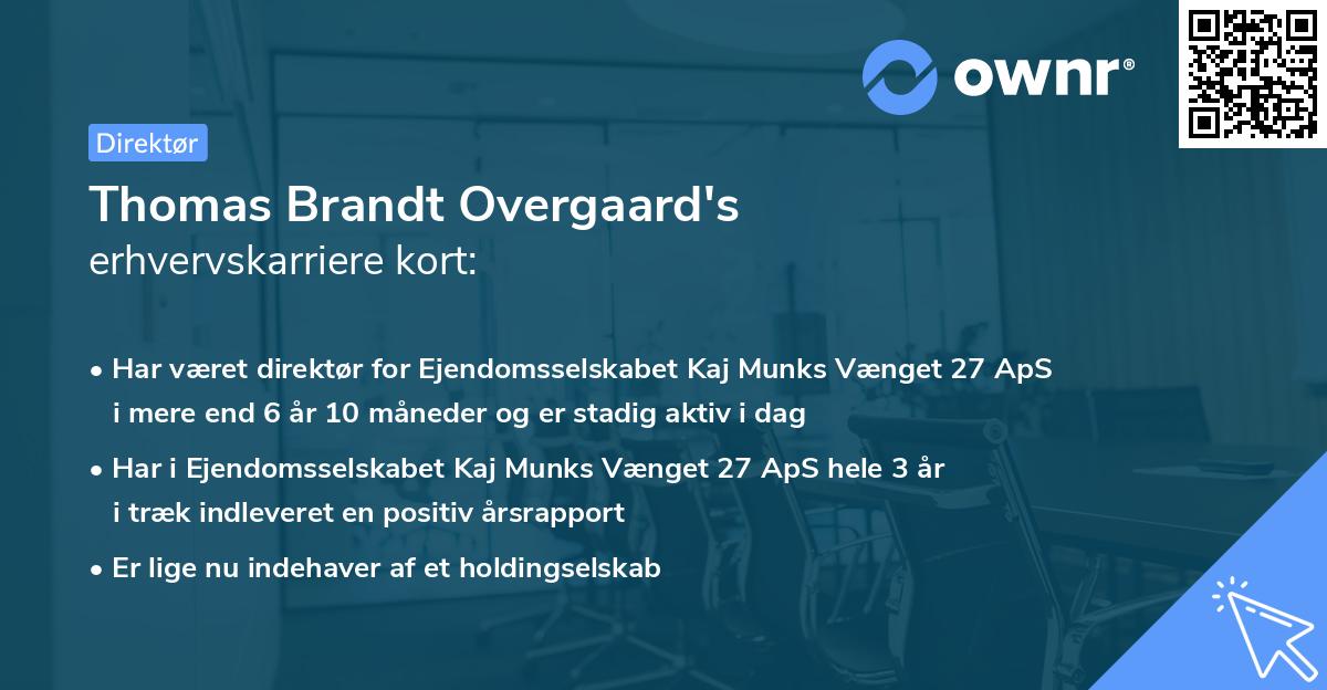 Thomas Brandt Overgaard's erhvervskarriere kort