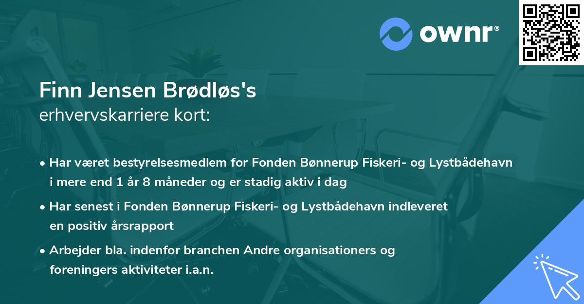 Finn Jensen Brødløs's erhvervskarriere kort
