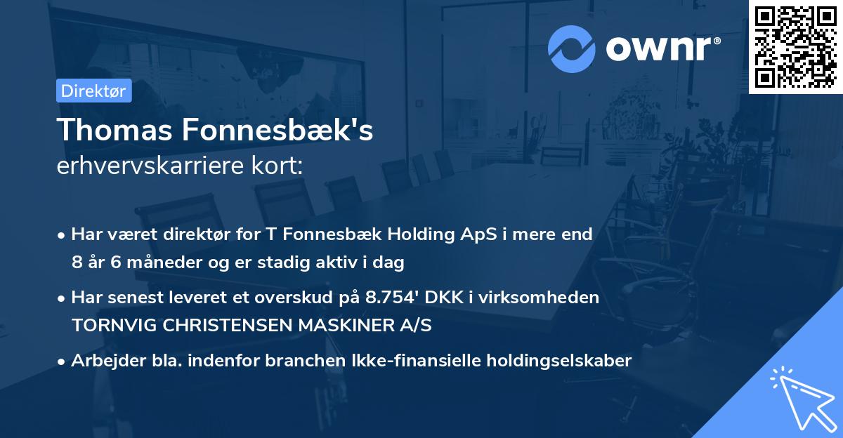 Thomas Fonnesbæk's erhvervskarriere kort