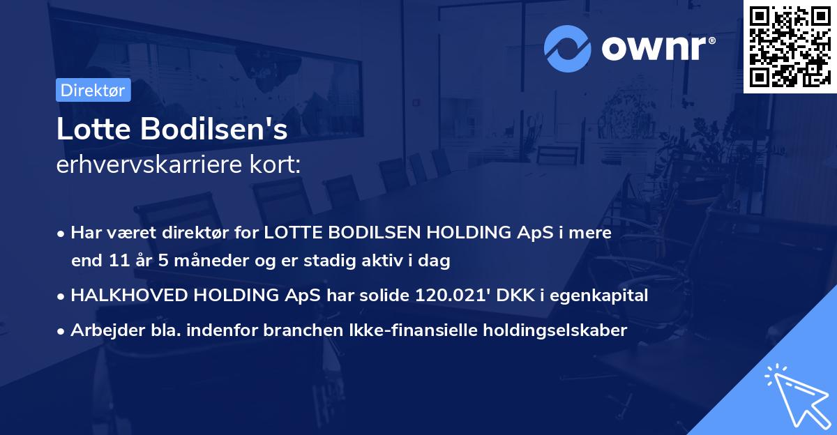 Lotte Bodilsen's erhvervskarriere kort