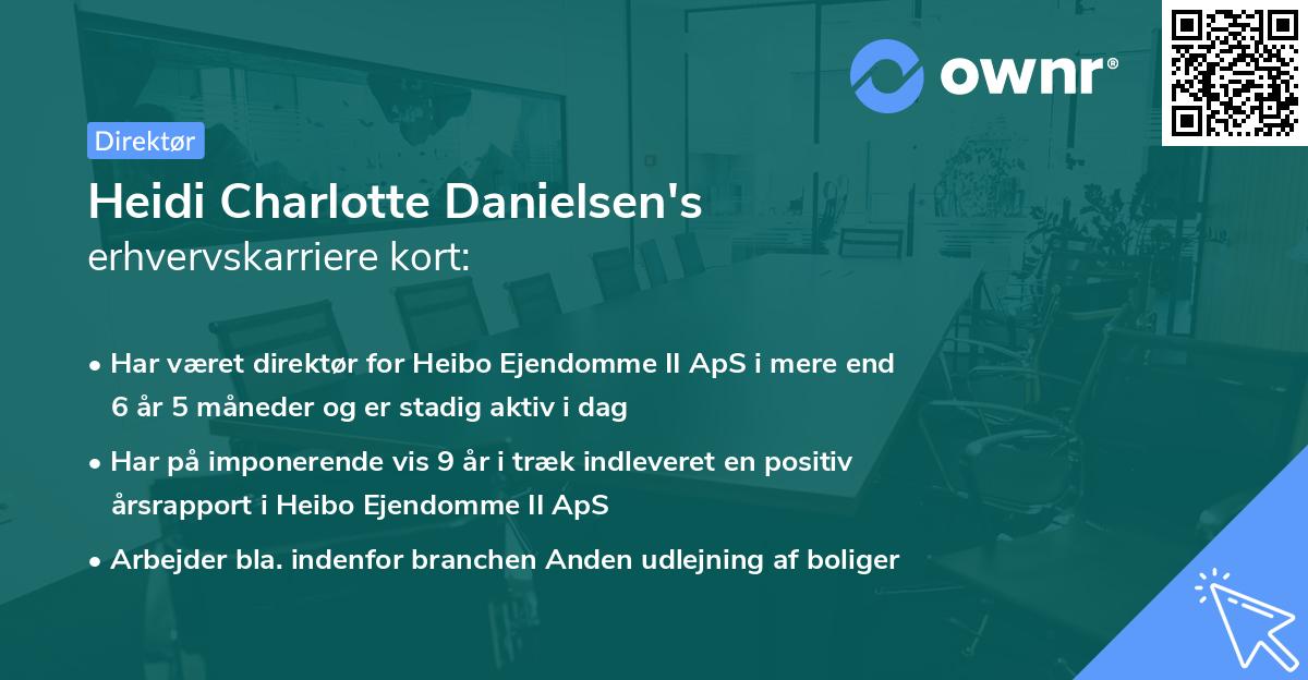 Heidi Charlotte Danielsen's erhvervskarriere kort