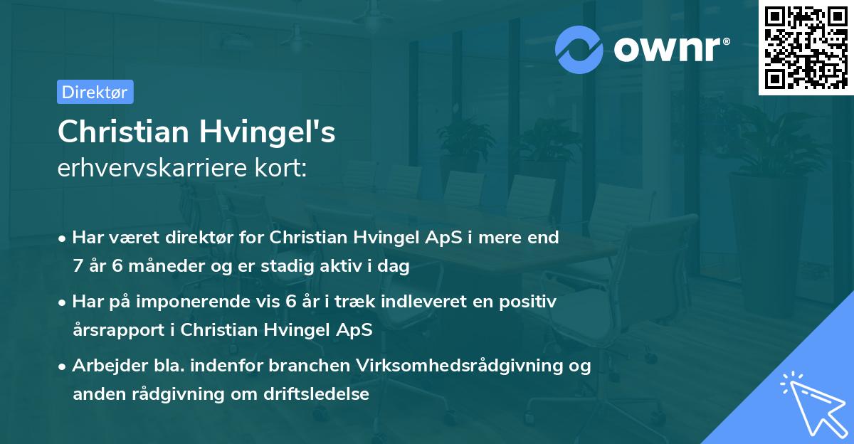 Christian Hvingel's erhvervskarriere kort