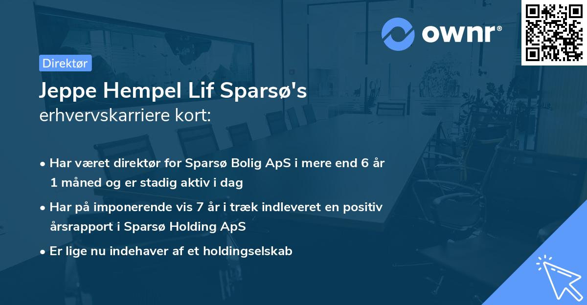 Jeppe Hempel Lif Sparsø's erhvervskarriere kort