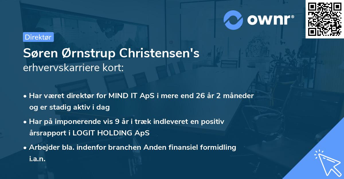 Søren Ørnstrup Christensen's erhvervskarriere kort