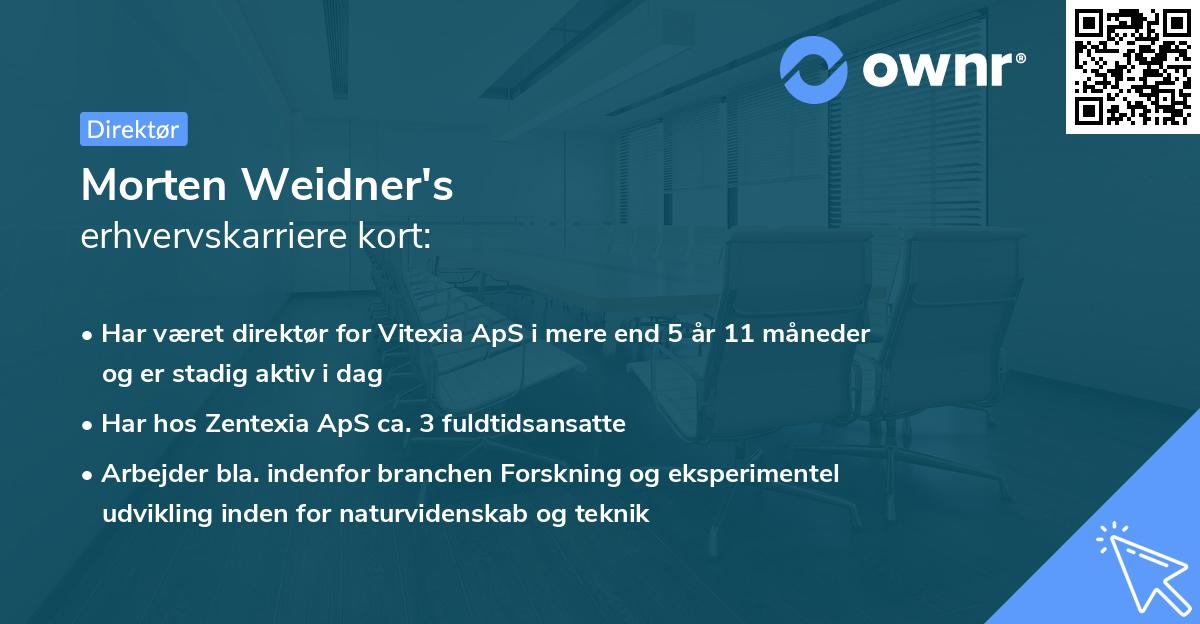 Morten Weidner's erhvervskarriere kort