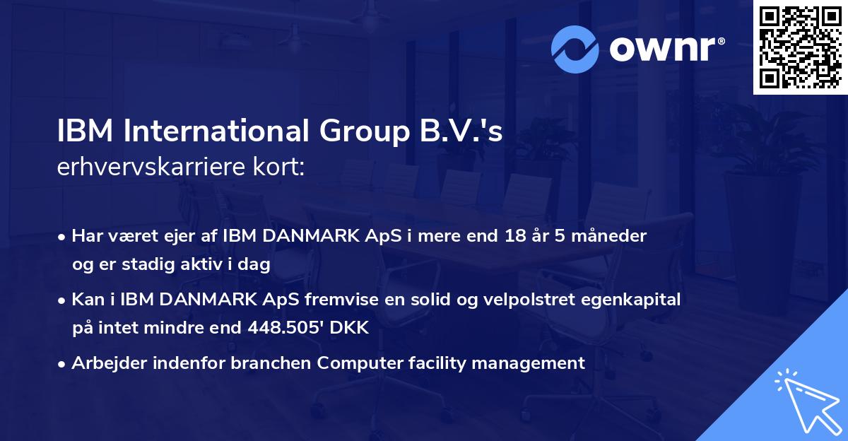 IBM International Group B.V.'s erhvervskarriere kort