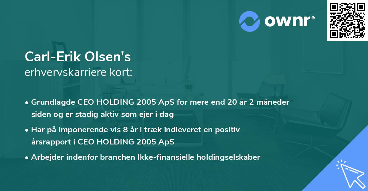 Carl-Erik Olsen's erhvervskarriere kort