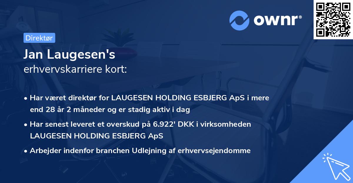 Jan Laugesen's erhvervskarriere kort