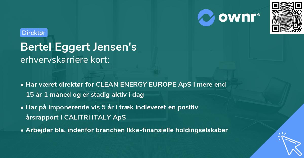 Bertel Eggert Jensen's erhvervskarriere kort