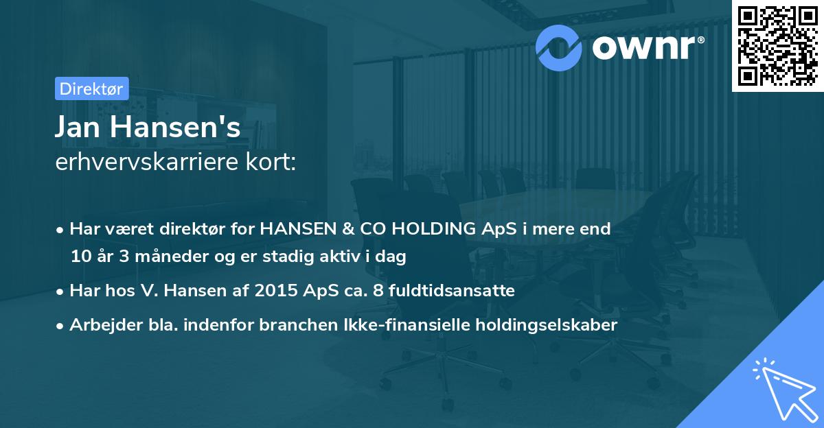 Jan Hansen's erhvervskarriere kort