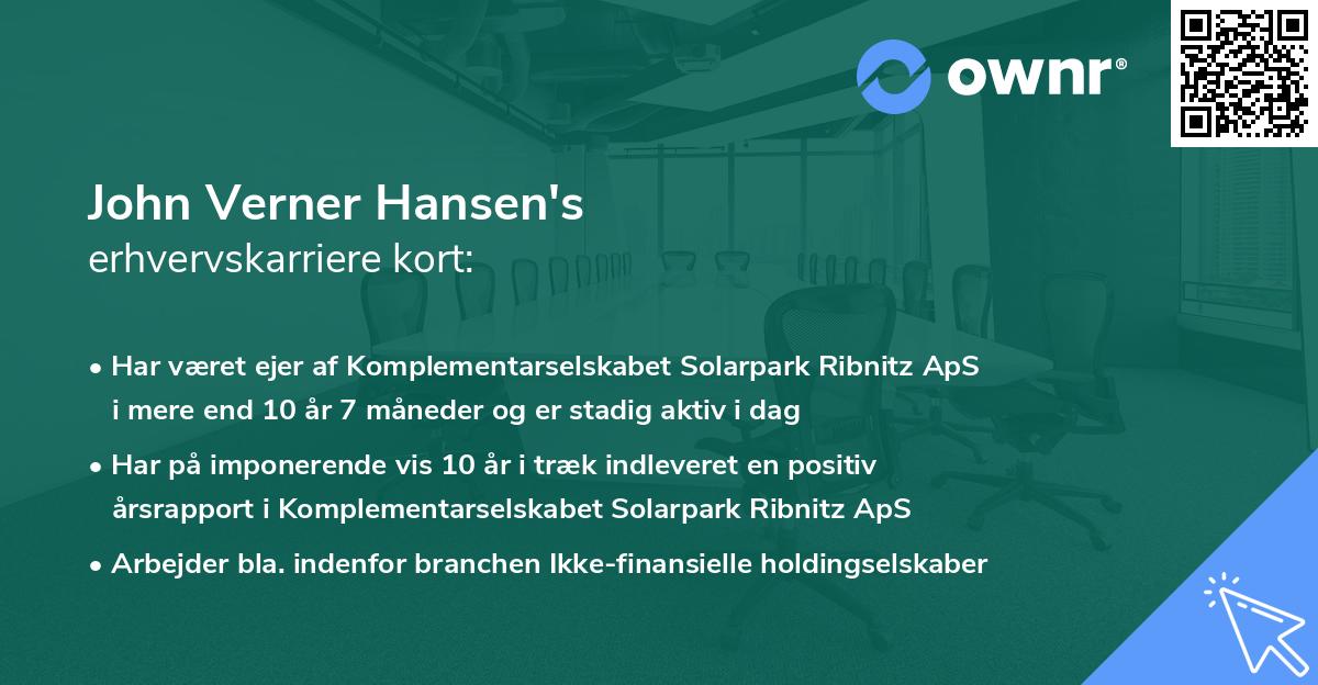 John Verner Hansen's erhvervskarriere kort
