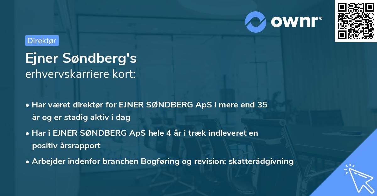 Ejner Søndberg's erhvervskarriere kort