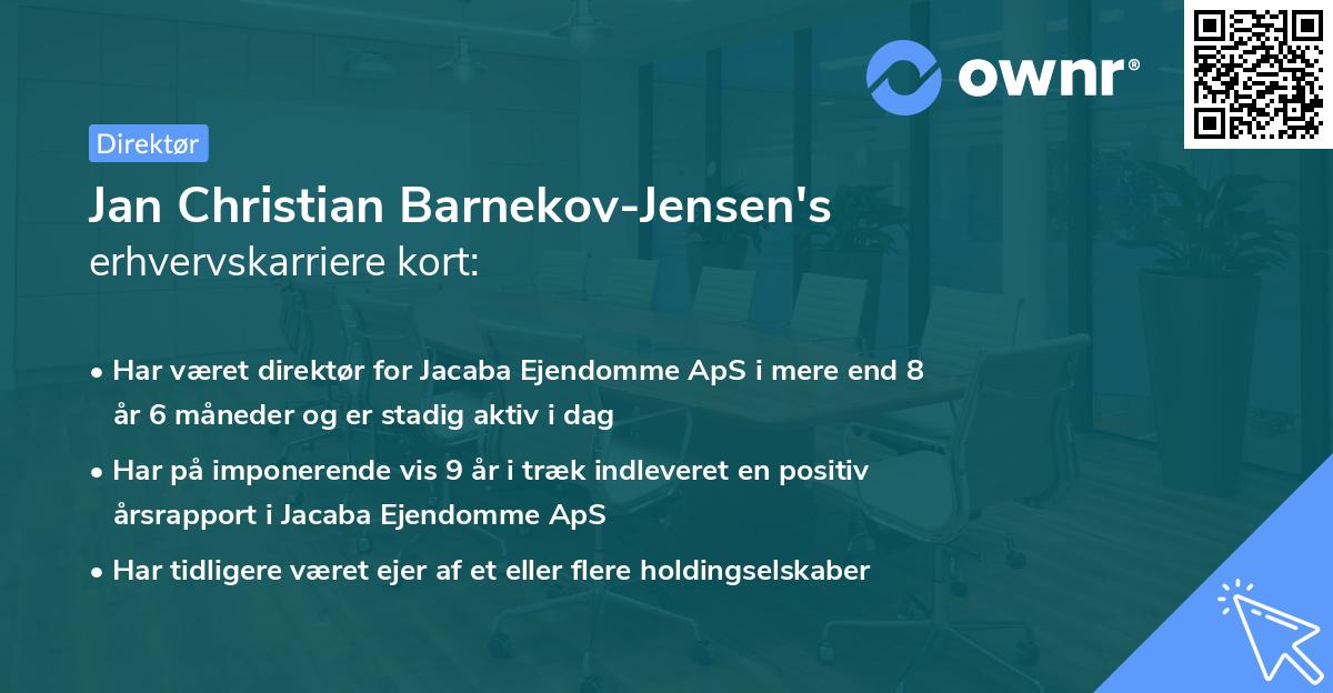 Jan Christian Barnekov-Jensen's erhvervskarriere kort