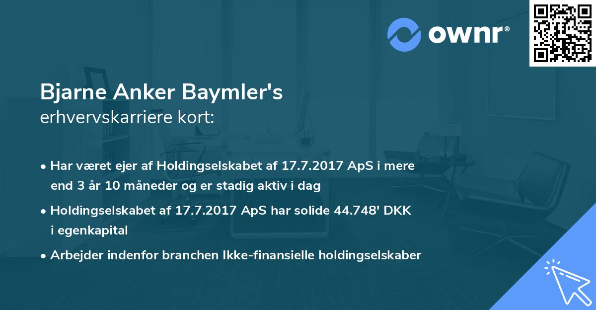 Bjarne Anker Baymler's erhvervskarriere kort