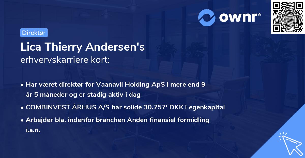 Lica Thierry Andersen's erhvervskarriere kort