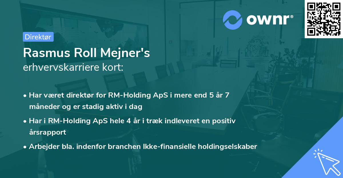 Rasmus Roll Mejner's erhvervskarriere kort