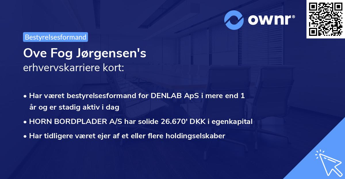 Ove Fog Jørgensen's erhvervskarriere kort