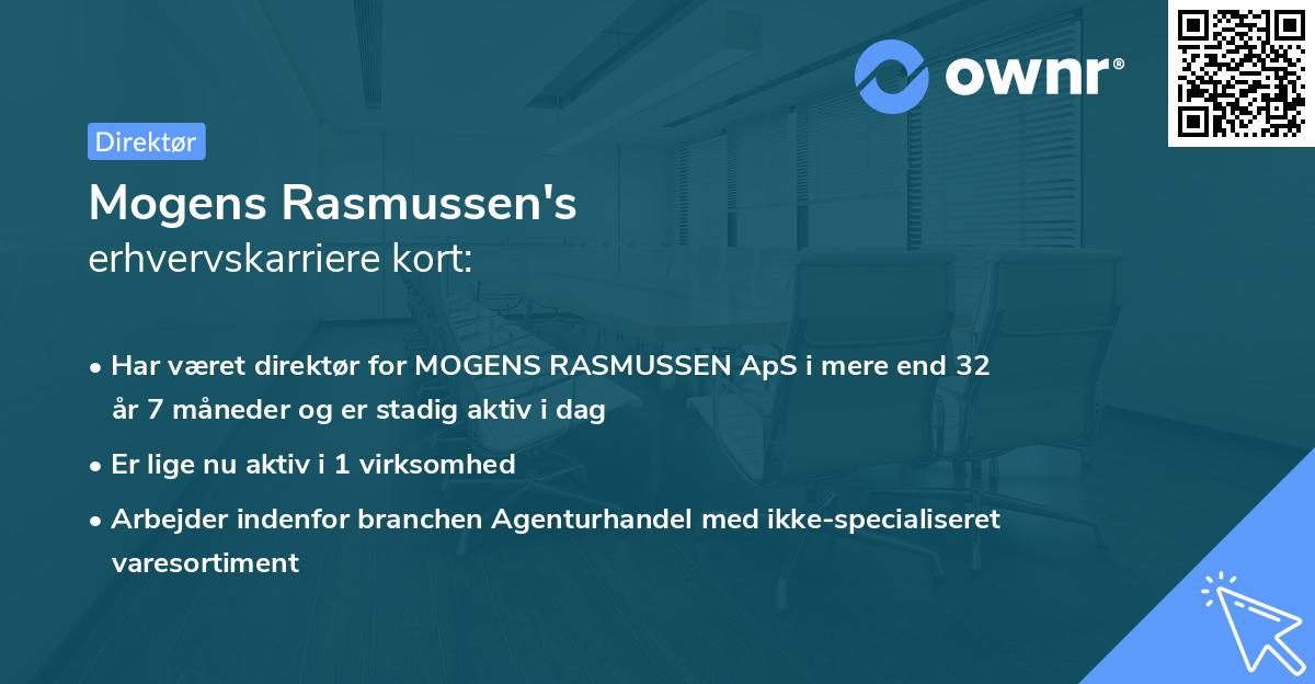 Mogens Rasmussen's erhvervskarriere kort