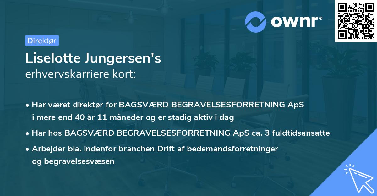 Liselotte Jungersen's erhvervskarriere kort
