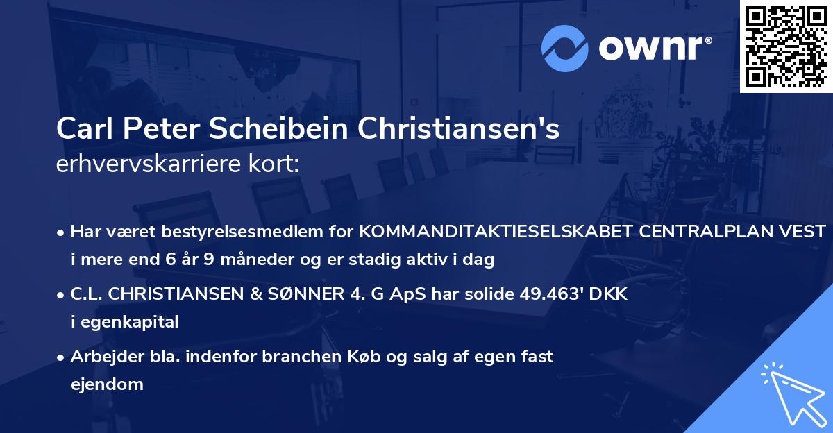 Carl Peter Scheibein Christiansen's erhvervskarriere kort