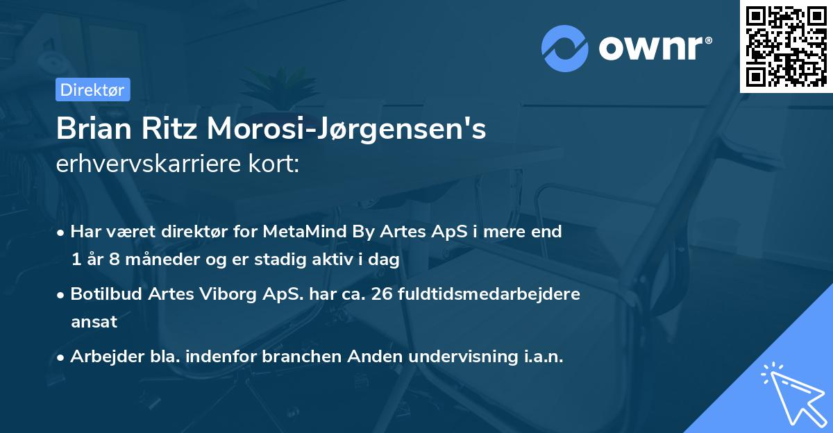 Brian Ritz Morosi-Jørgensen's erhvervskarriere kort