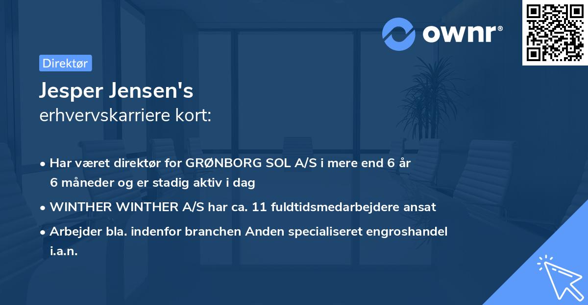 Jesper Jensen's erhvervskarriere kort
