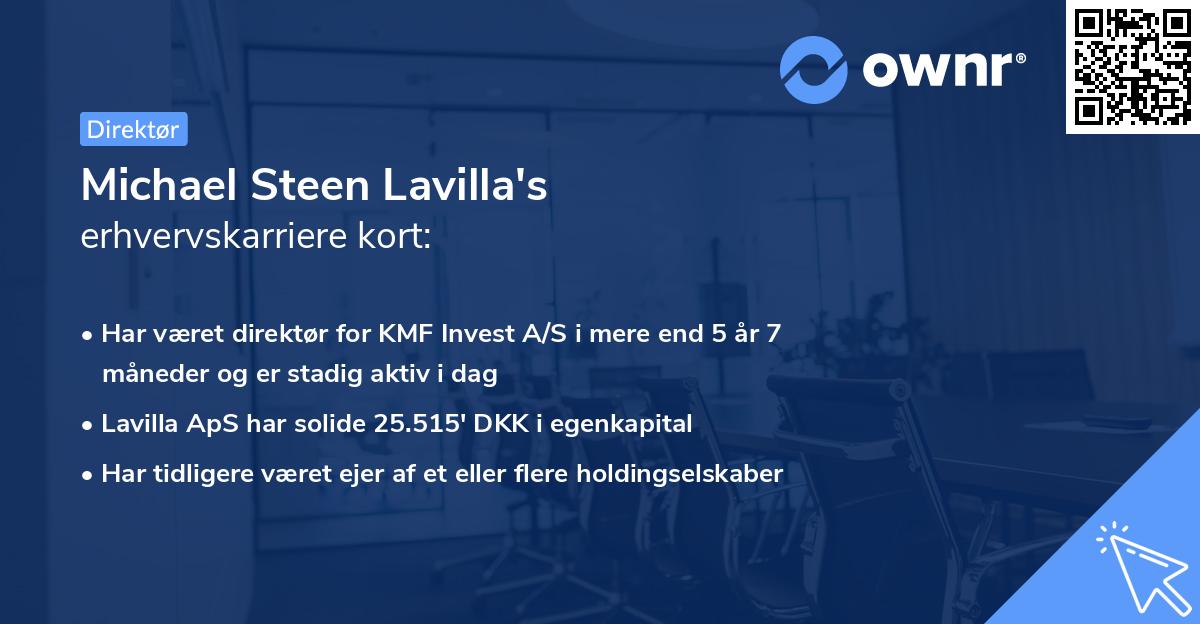 Michael Steen Lavilla's erhvervskarriere kort