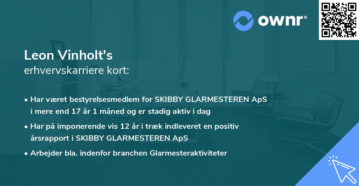 Leon Vinholt's erhvervskarriere kort