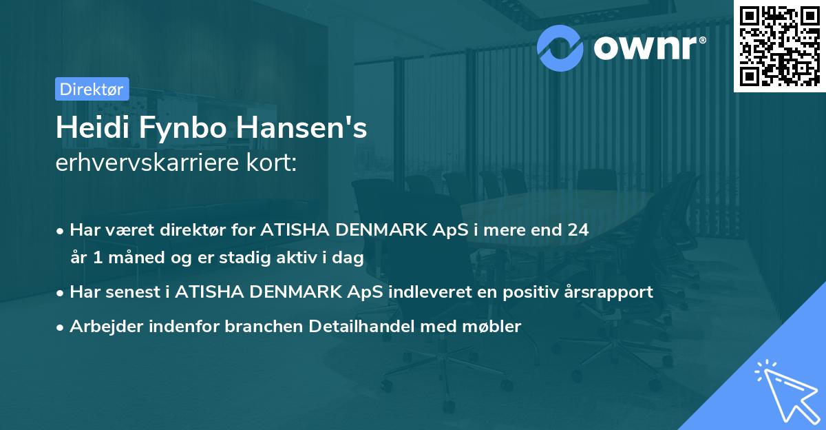Heidi Fynbo Hansen's erhvervskarriere kort
