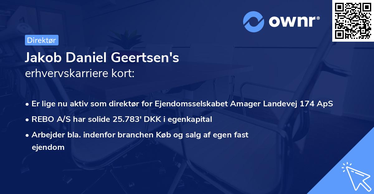 Jakob Daniel Geertsen's erhvervskarriere kort
