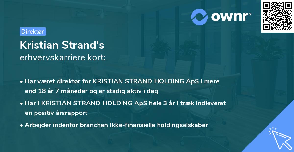 Kristian Strand's erhvervskarriere kort